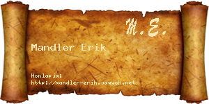 Mandler Erik névjegykártya
